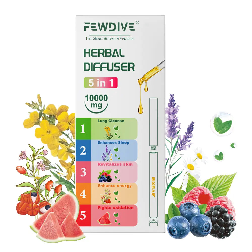 FEWDIVE Herbal Diffusion Pen Vitamin B12 Pure Herb NAD+ Berry Relaxation Stick & Oral Air Freshening, Scented Oil Diffusers Forlung Detoxification -5 in 1-10000mg