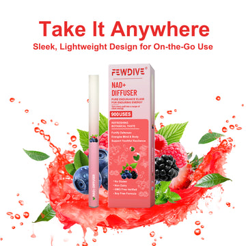 FEWDIVE Herbal Diffusion Pen Vitamin B12 Pure Herb NAD+ Berry Relaxation Stick & Oral Air Freshening, Scented Oil Diffusers Forlung Detoxification -600 Uses