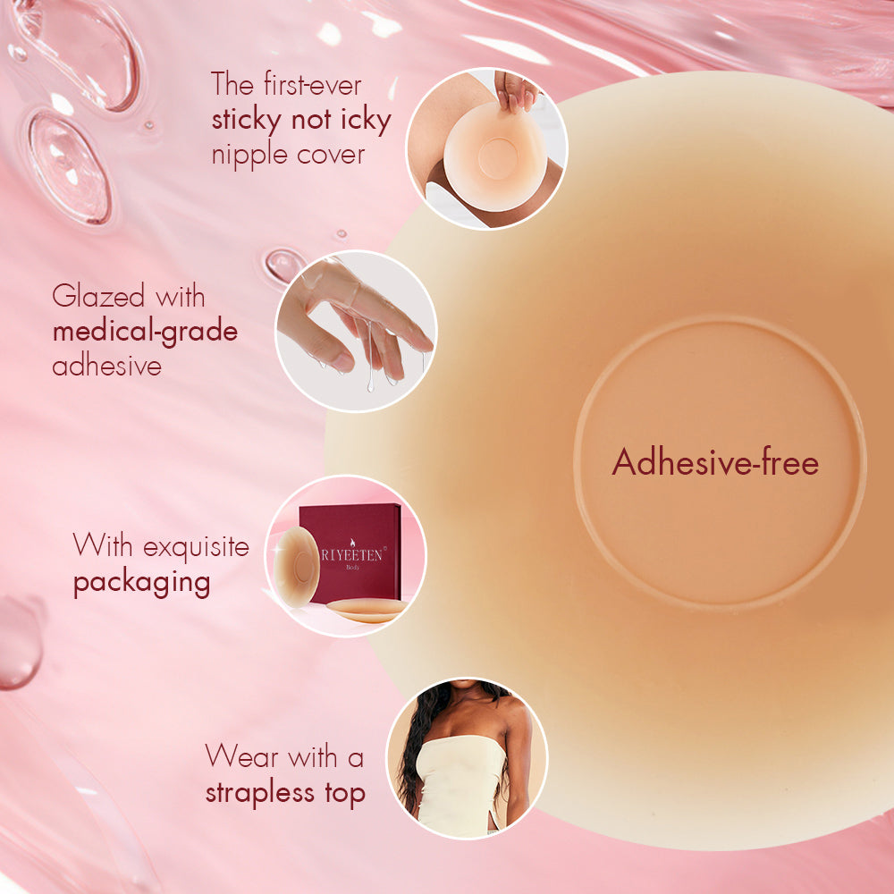 RIYEETEN Circles - The First-ever Sticky Circle Nipple Covers, A medical-grade adhesive boob solution designed by women, for women