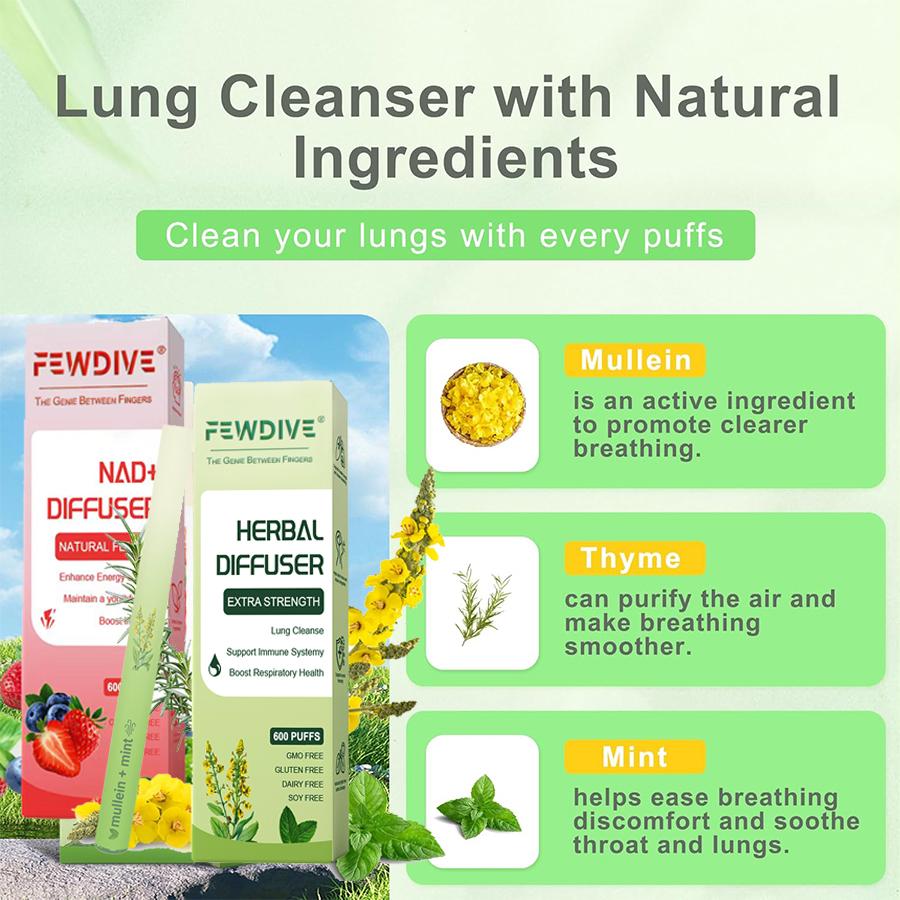 FEWDIVE Herbal Diffusion Pen Vitamin B12 Pure Herb NAD+ Berry Relaxation Stick & Oral Air Freshening, Scented Oil Diffusers Forlung Detoxification -900 Uses